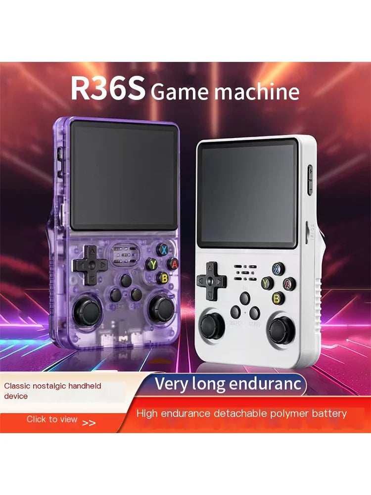 Open Source R36 64G Handheld game console 64G best Games  Linux System 3.5