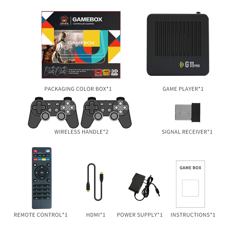 G11pro 30000 Games Android TV Gamebox Retro Video Gaming Console Arcade PS 4K HD OUTPUT TV GameBox