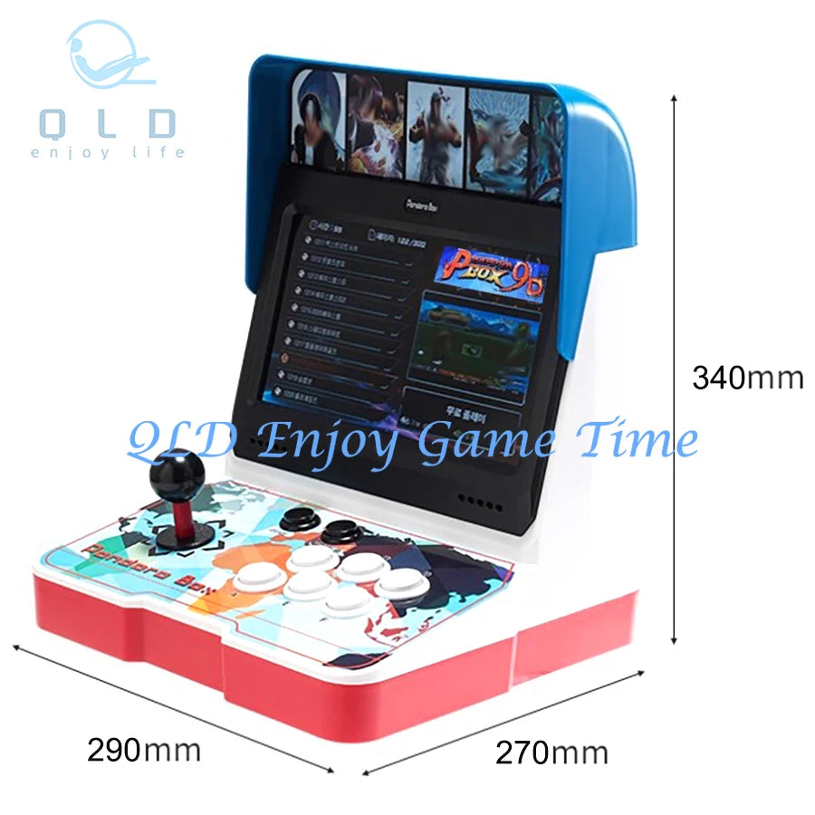 10.1 Inch Desktop Pandora Box 9D Game Console, 32G Single Player Mini Arcade Game Machine, 2500 Games Support Turbo Function