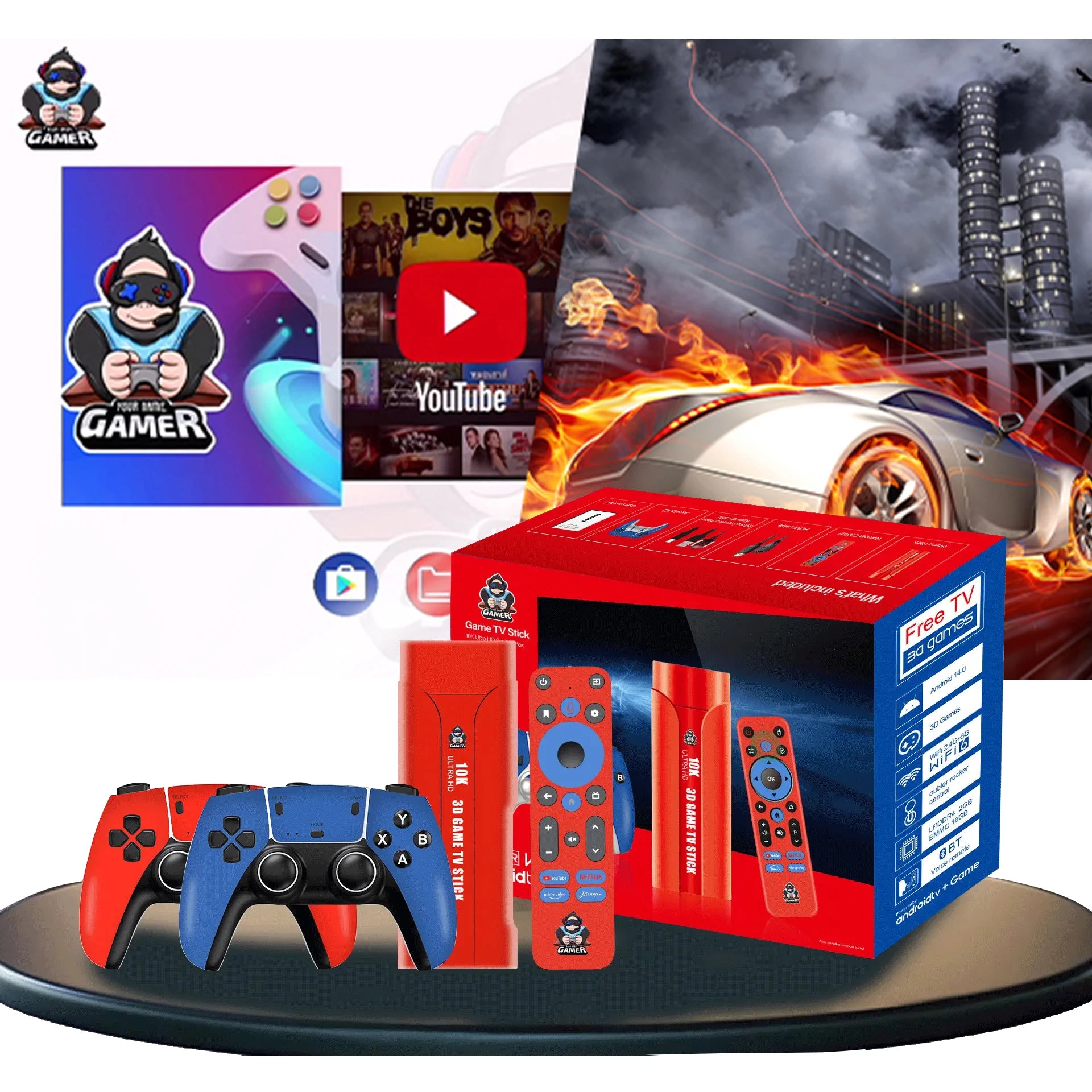 G1 Dual System 64GB 8K Retro Game Stick – 28,000+ Games, Android 13.0 TV Box