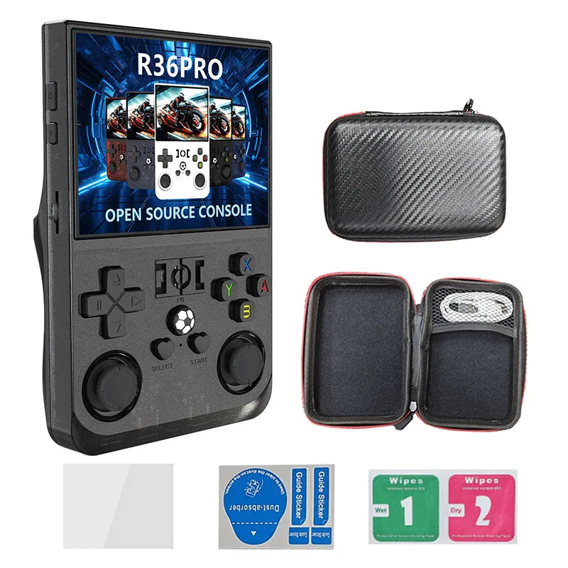 Retro R36 Pro Handheld Video Game Console 3.5 Inch IPS Screen Portable Pocket Player with 128GB Preloaded Games Linux System