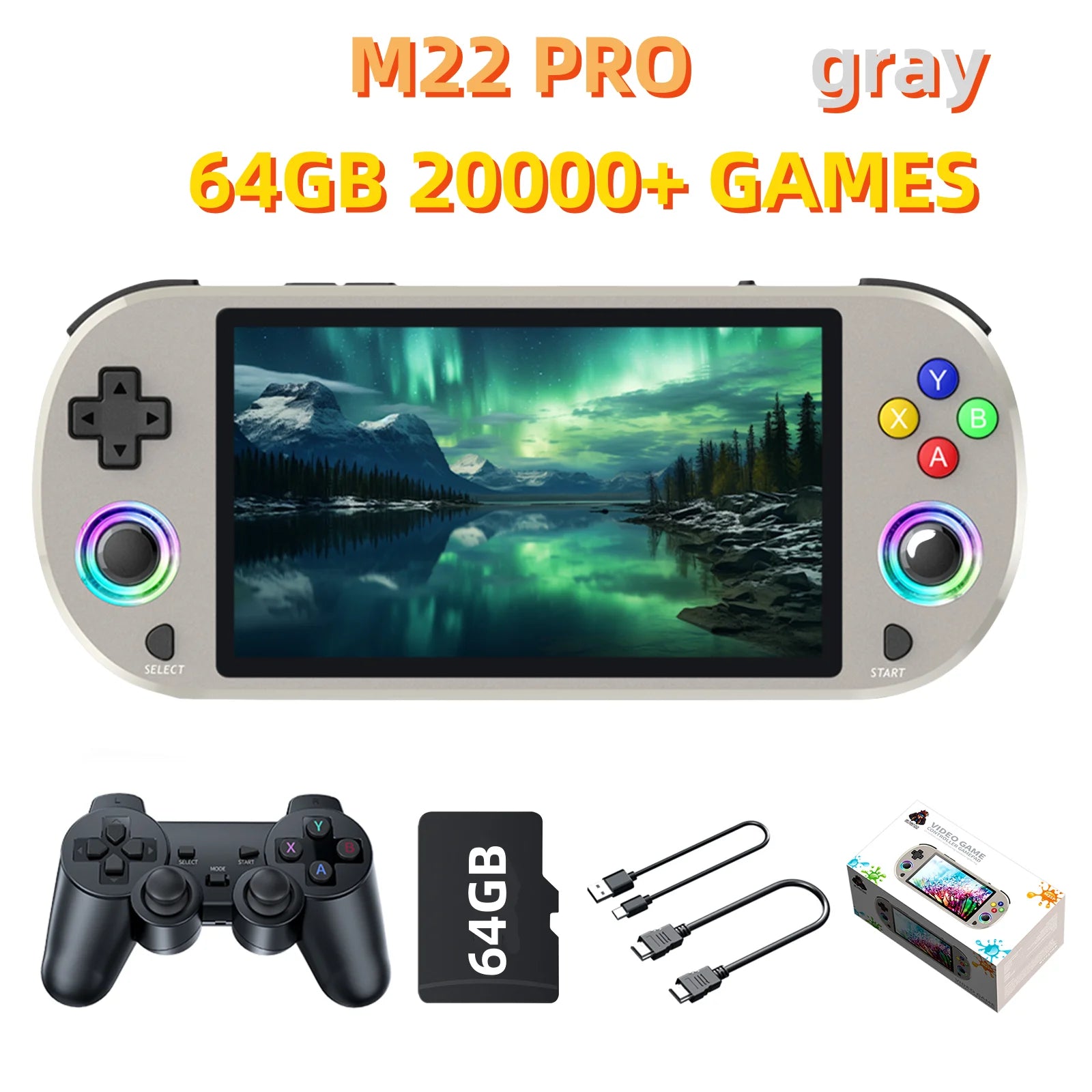 M22 Pro 128GB Retro Handheld Console – 5” Full HD IPS