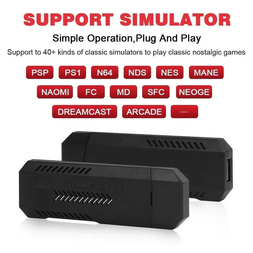 X2 Ultra 64GB 4K Retro Game Stick – 30,000+ Games with Dual Wireless Controllers