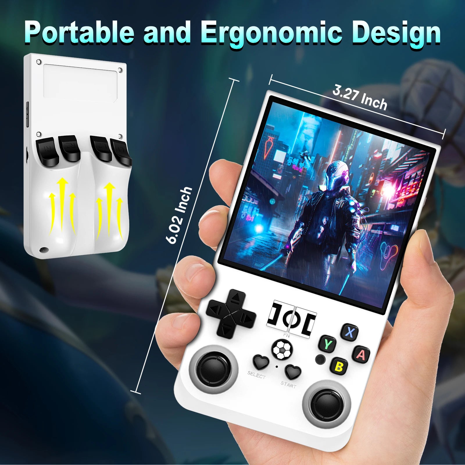 Retro R36 Pro Handheld Video Game Console 3.5 Inch IPS Screen Portable Pocket Player with 128GB Preloaded Games Linux System