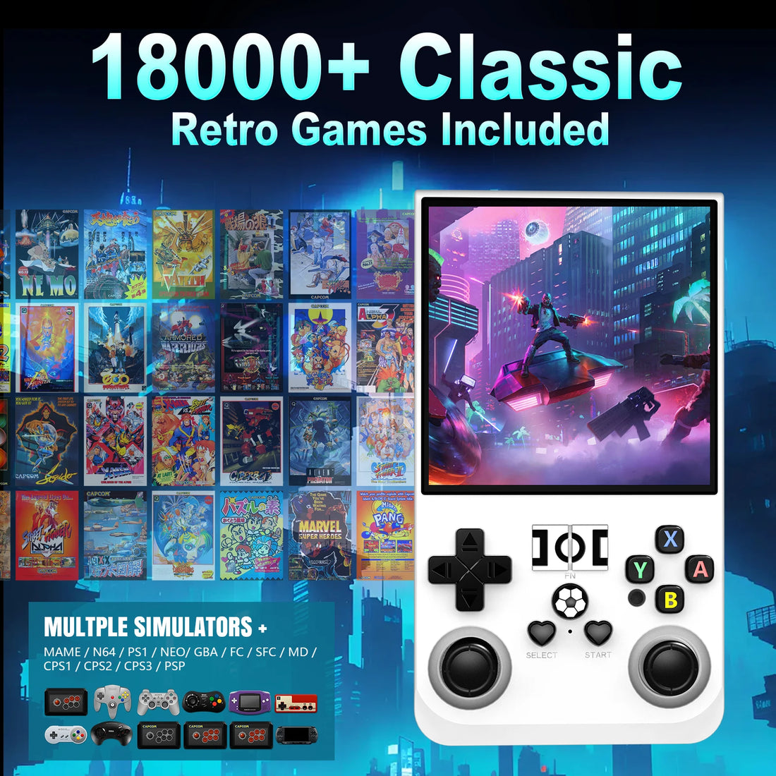 Retro R36 Pro Handheld Video Game Console 3.5 Inch IPS Screen Portable Pocket Player with 128GB Preloaded Games Linux System