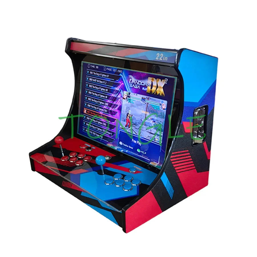 2 Players Arcade Video Game Console 22 Inch LCD Bartop build with SAGA PANDORA DX 26800 In 1 Coin Acceptor Joystick Button To TV
