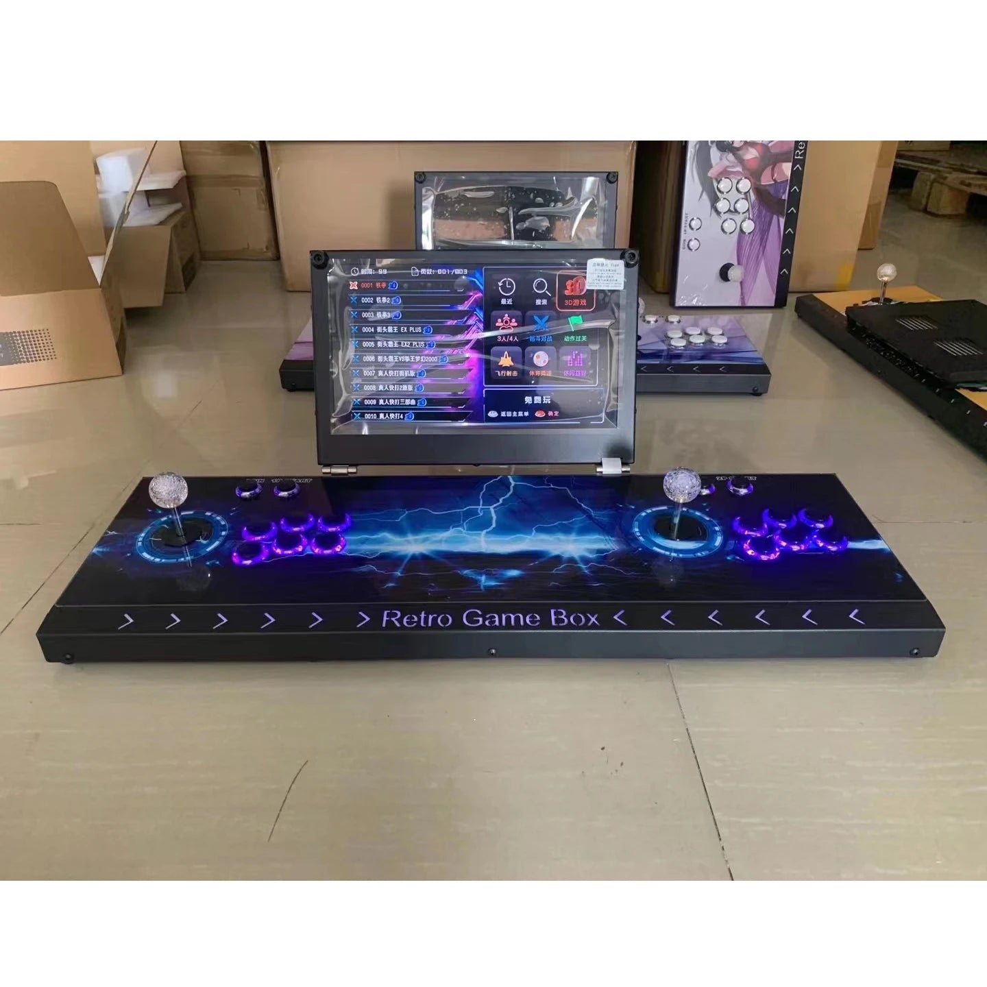 Portable Flip Folding Joystick Arcade Game Console, with 14 Inch Screen, 3D Pandora Saga WIFI Box DX 26800 in 1 WIFI Game