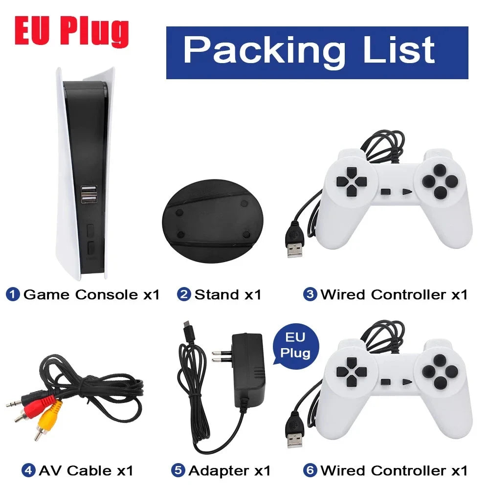 GS5 Video Game Console Mini TV Handheld Game Console Wired Gamepads Video Game 300 Retro Game HD Output Two-player for PS1 Etc