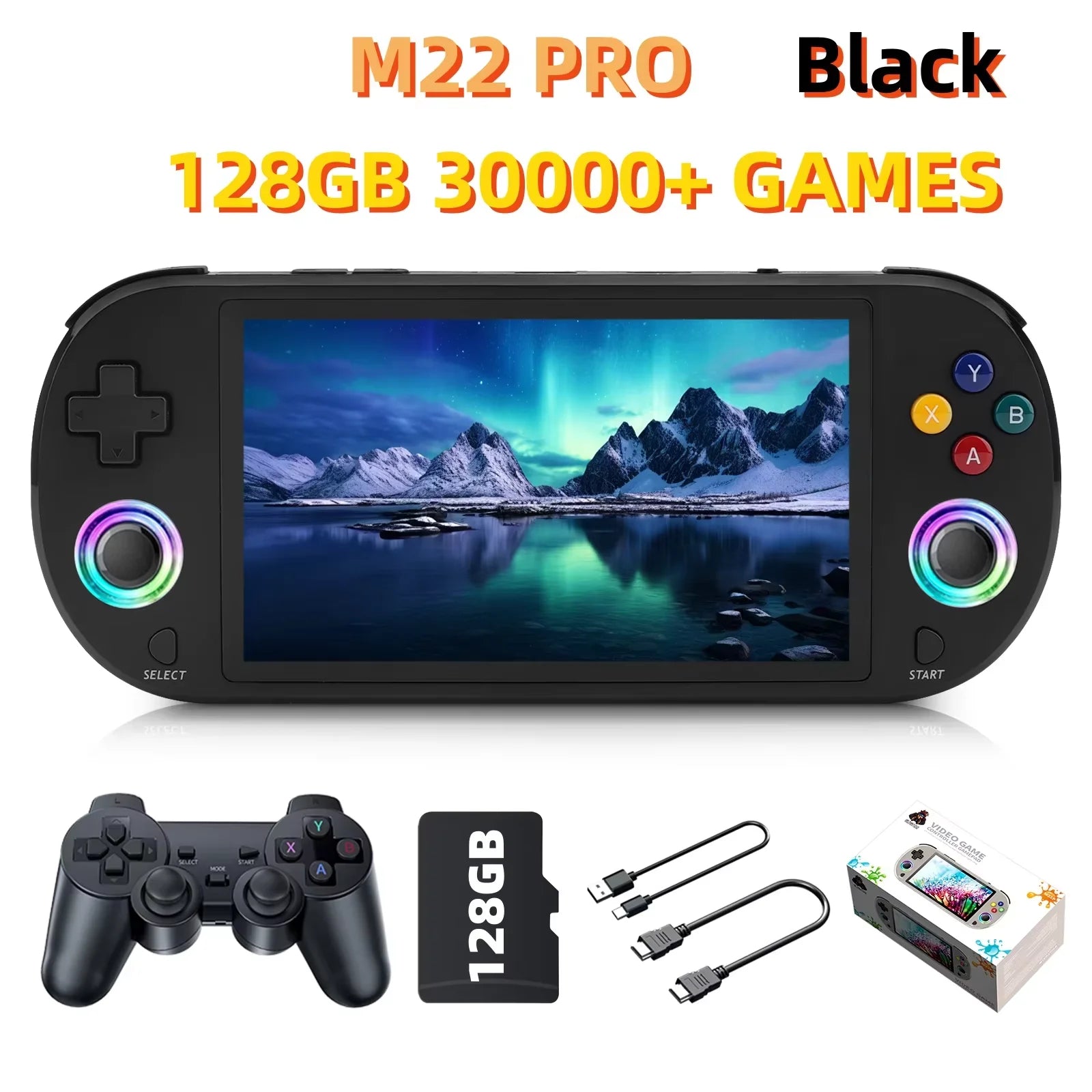 M22 Pro 128GB Retro Handheld Console – 5” Full HD IPS