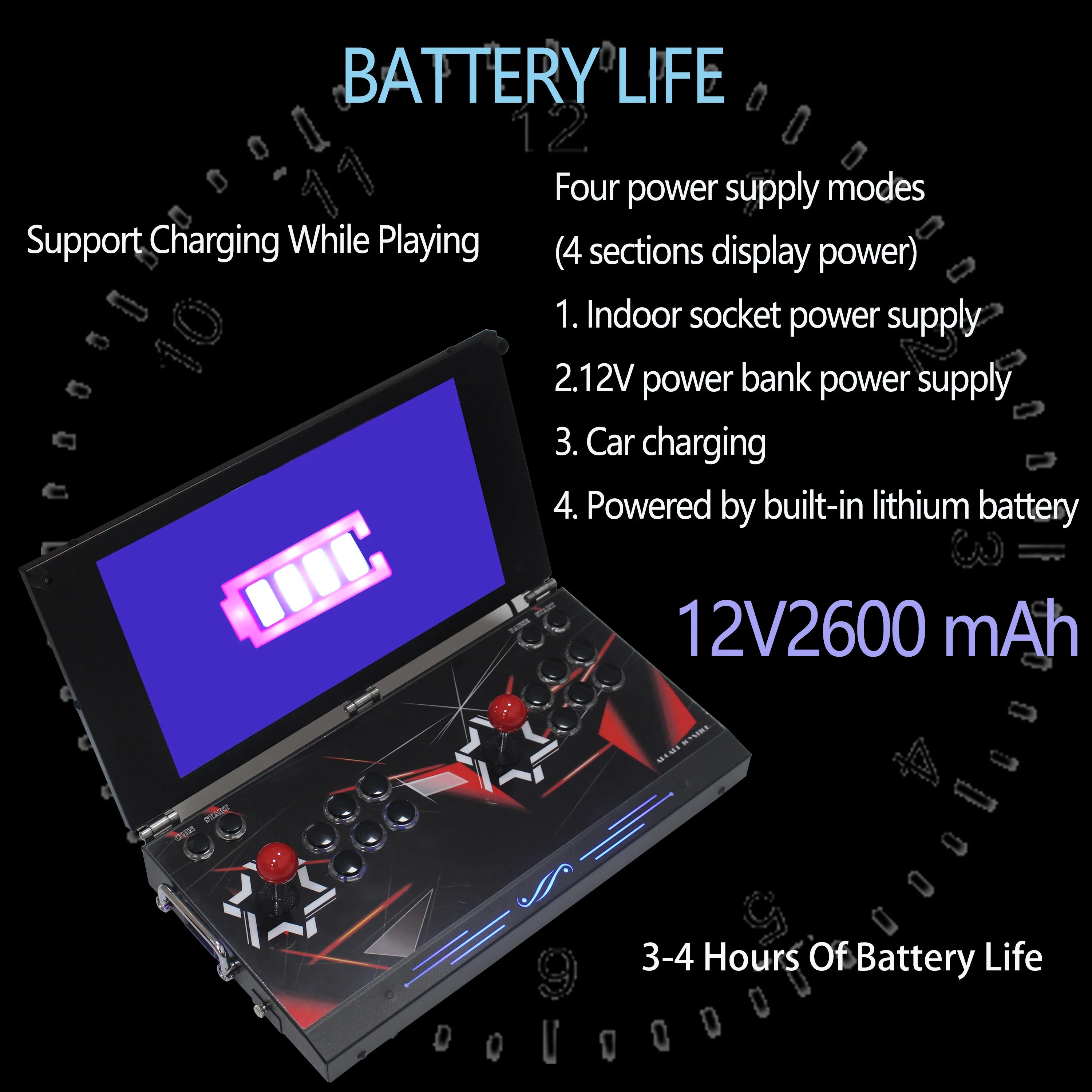 26800 in 1 Hand-held Portable Arcade Game Console 17.5-inch HD Screen Dual Players Pandoras Box DX, Retro Video Game Machine