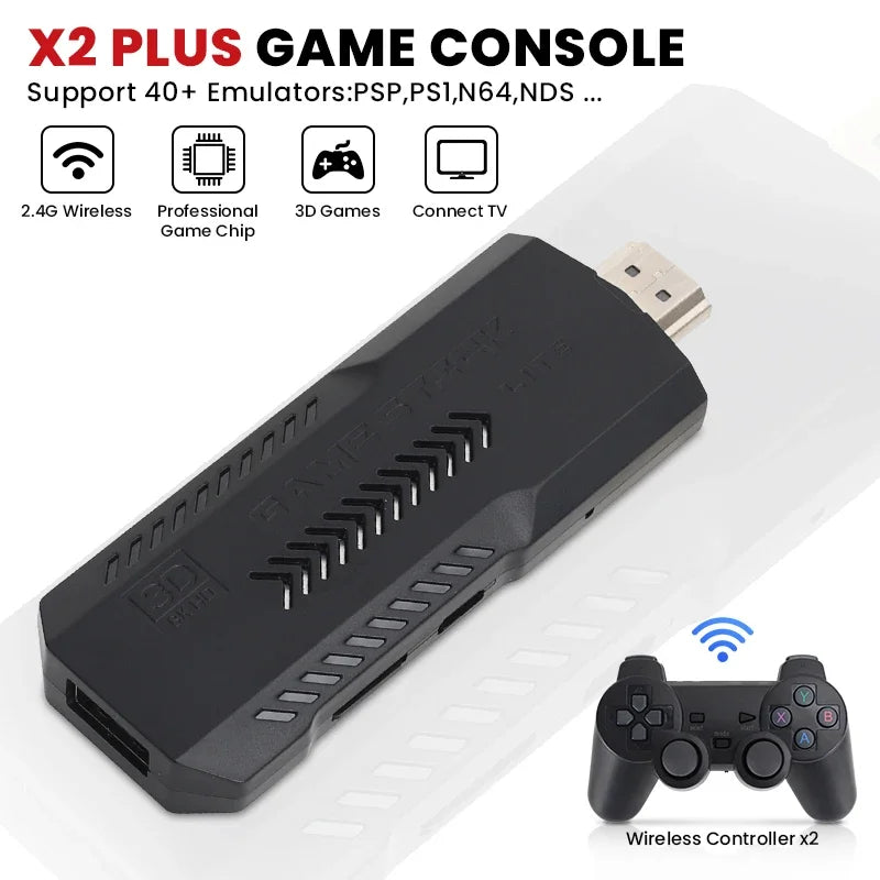 X2 Plus 256GB 4K Retro Game Stick – 58,000+ Games, 50+ Emulators