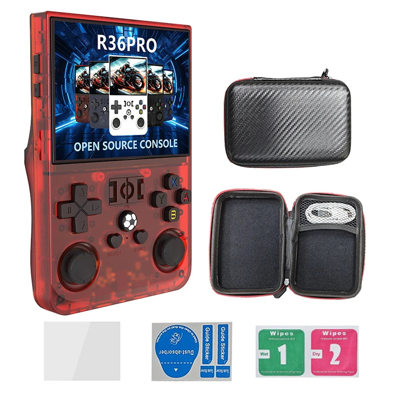 Retro R36 Pro Handheld Video Game Console 3.5 Inch IPS Screen Portable Pocket Player with 128GB Preloaded Games Linux System