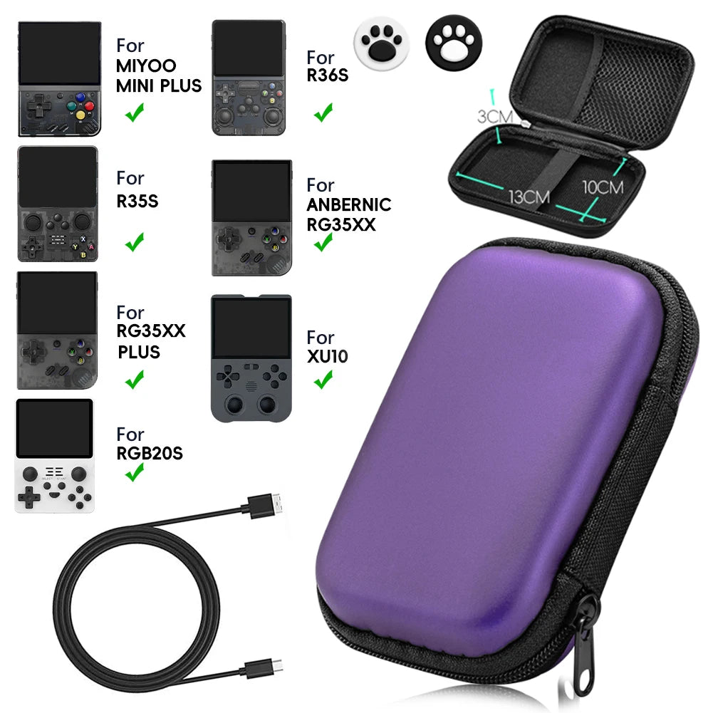Hard Carrying Case for Retro Handheld Consoles – Fits Miyoo Mini Plus, ANBERNIC RG35XX, R36S & More