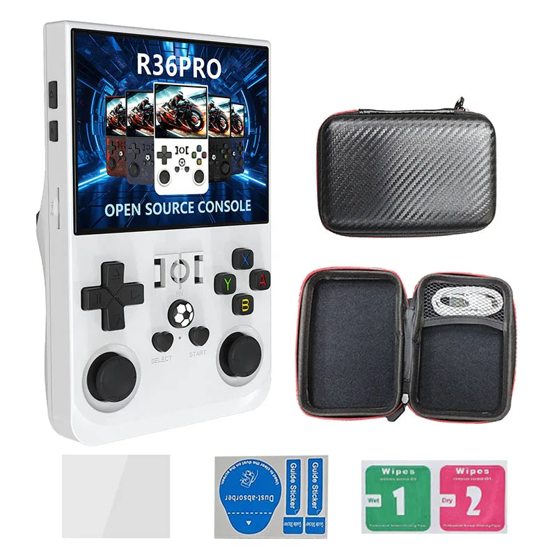 Retro R36 Pro Handheld Video Game Console 3.5 Inch IPS Screen Portable Pocket Player with 128GB Preloaded Games Linux System