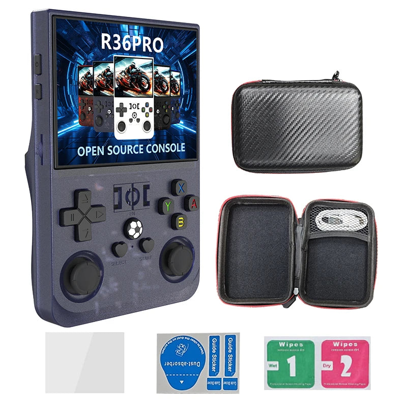 Retro R36 Pro Handheld Video Game Console 3.5 Inch IPS Screen Portable Pocket Player with 128GB Preloaded Games Linux System