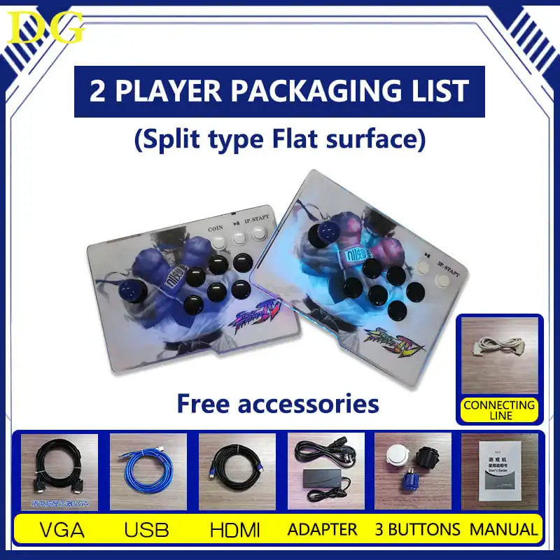 26800 in 1 Arcade Retro Game Console with 2 Separated Controller and 1 Multigame Motherboard Support English Korean Spanish 3D