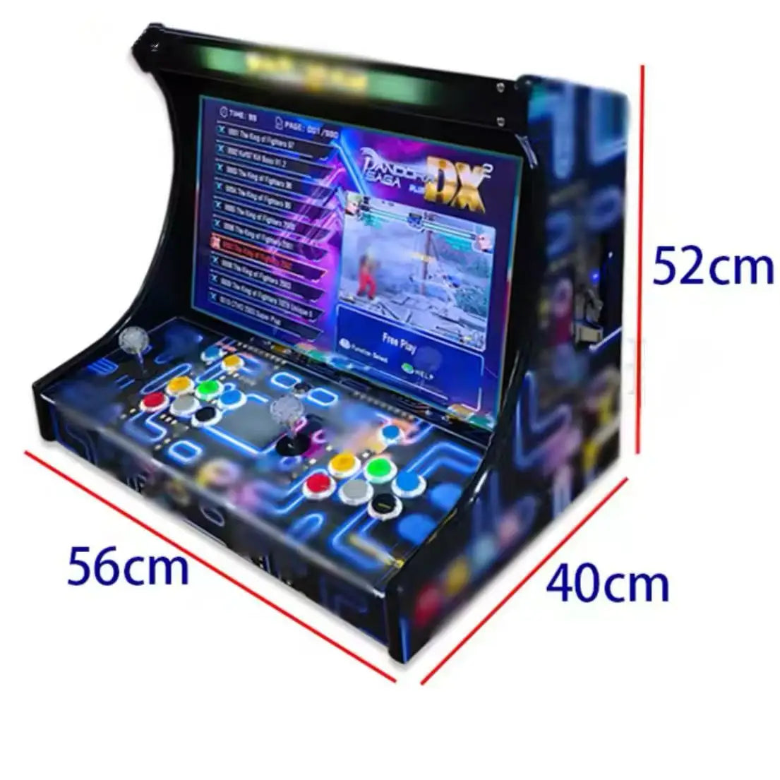 2 Players Arcade Video Game Console 22 Inch LCD Bartop build with SAGA PANDORA DX 26800 In 1 Coin Acceptor Joystick Button To TV