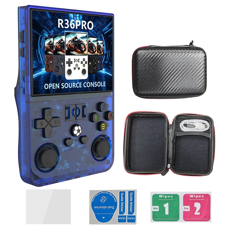 Retro R36 Pro Handheld Video Game Console 3.5 Inch IPS Screen Portable Pocket Player with 128GB Preloaded Games Linux System