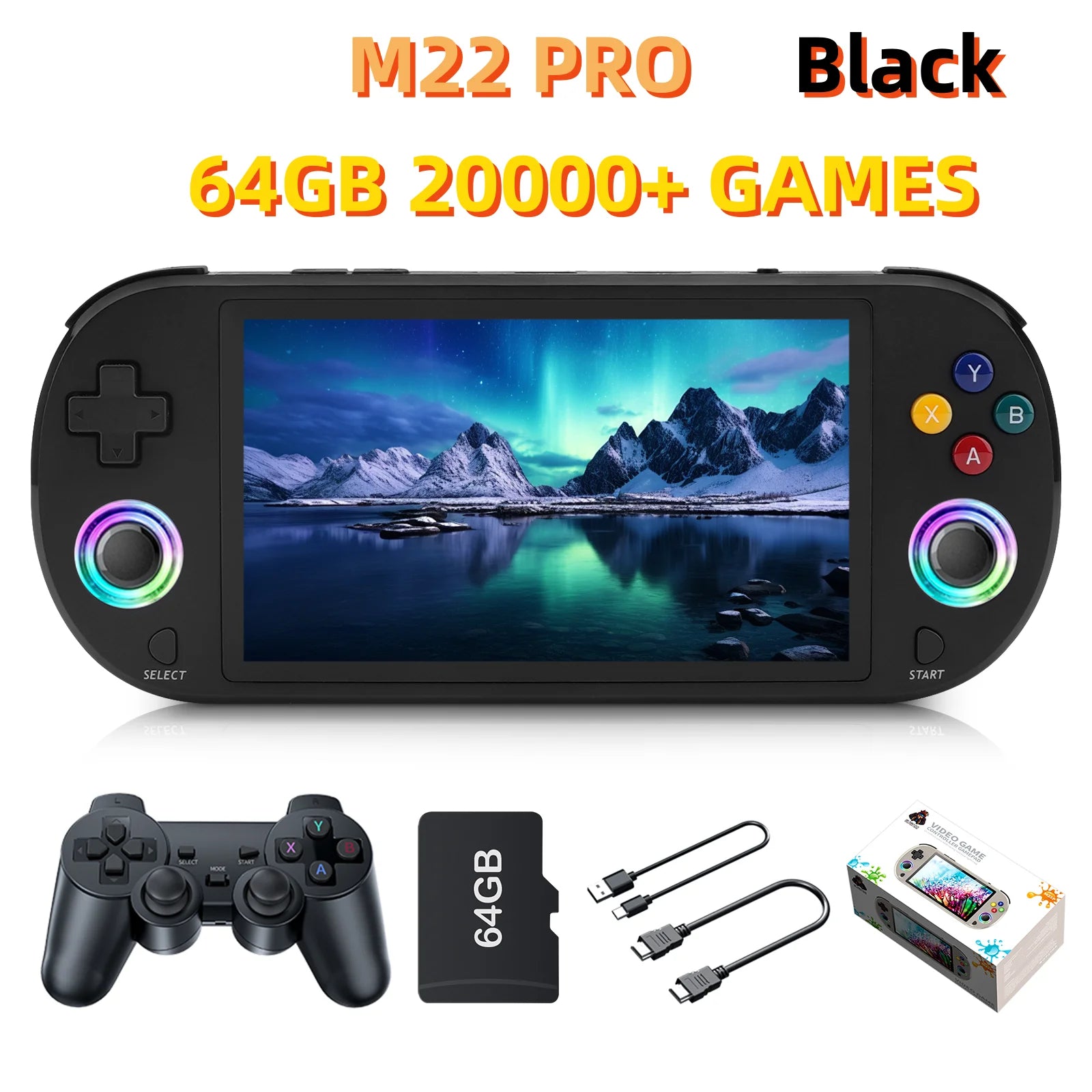 M22 Pro 128GB Retro Handheld Console – 5” Full HD IPS