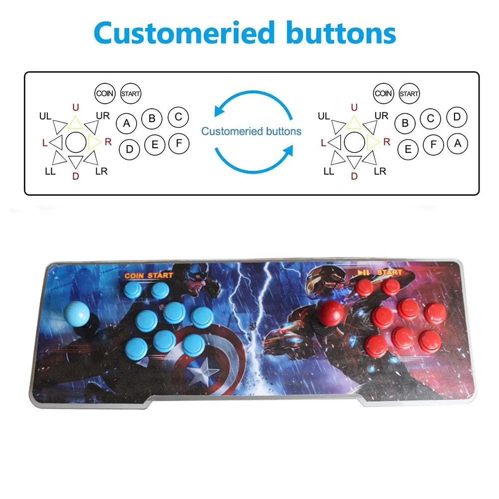 26800 in 1 Pandora box arcade console 2024 3D Retro Arcade Game Console Cabinet Bartop 8 Way Joysticks Push Buttons with LED