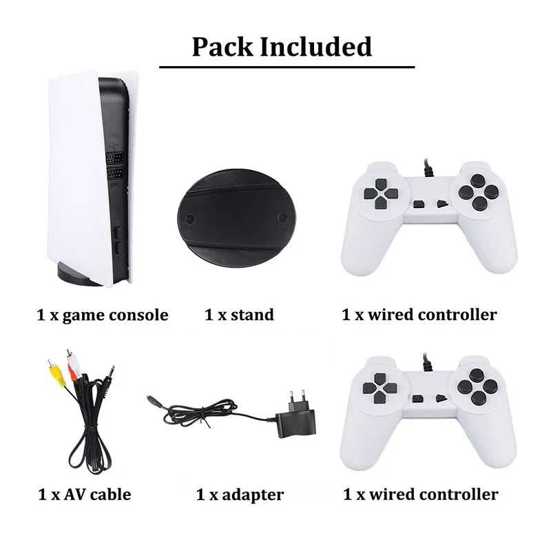 GS5 Video Game Console Mini TV Handheld Game Console Wired Gamepads Video Game 300 Retro Game HD Output Two-player for PS1 Etc