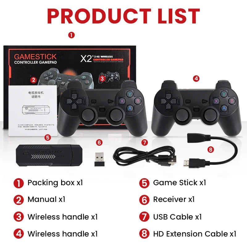 X2 Plus 256GB 4K Retro Game Stick – 58,000+ Games, 50+ Emulators