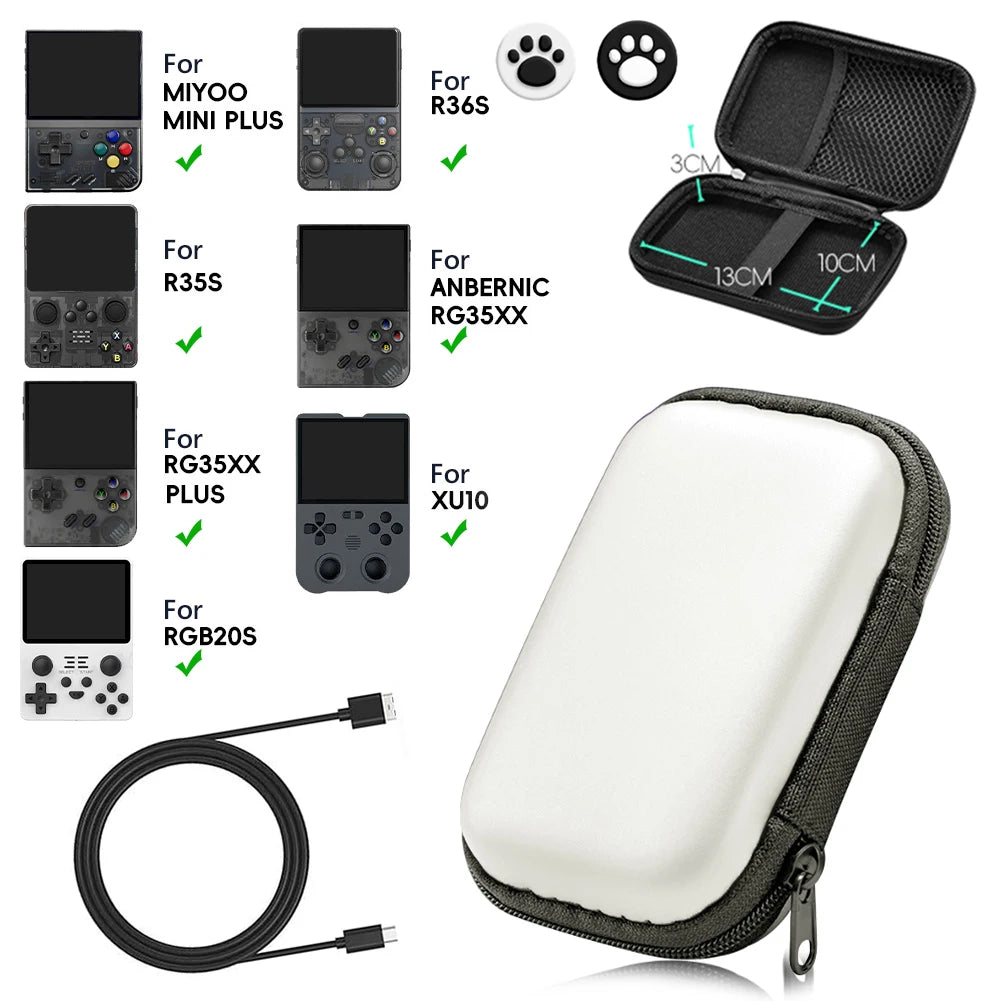 Hard Carrying Case for Retro Handheld Consoles – Fits Miyoo Mini Plus, ANBERNIC RG35XX, R36S & More